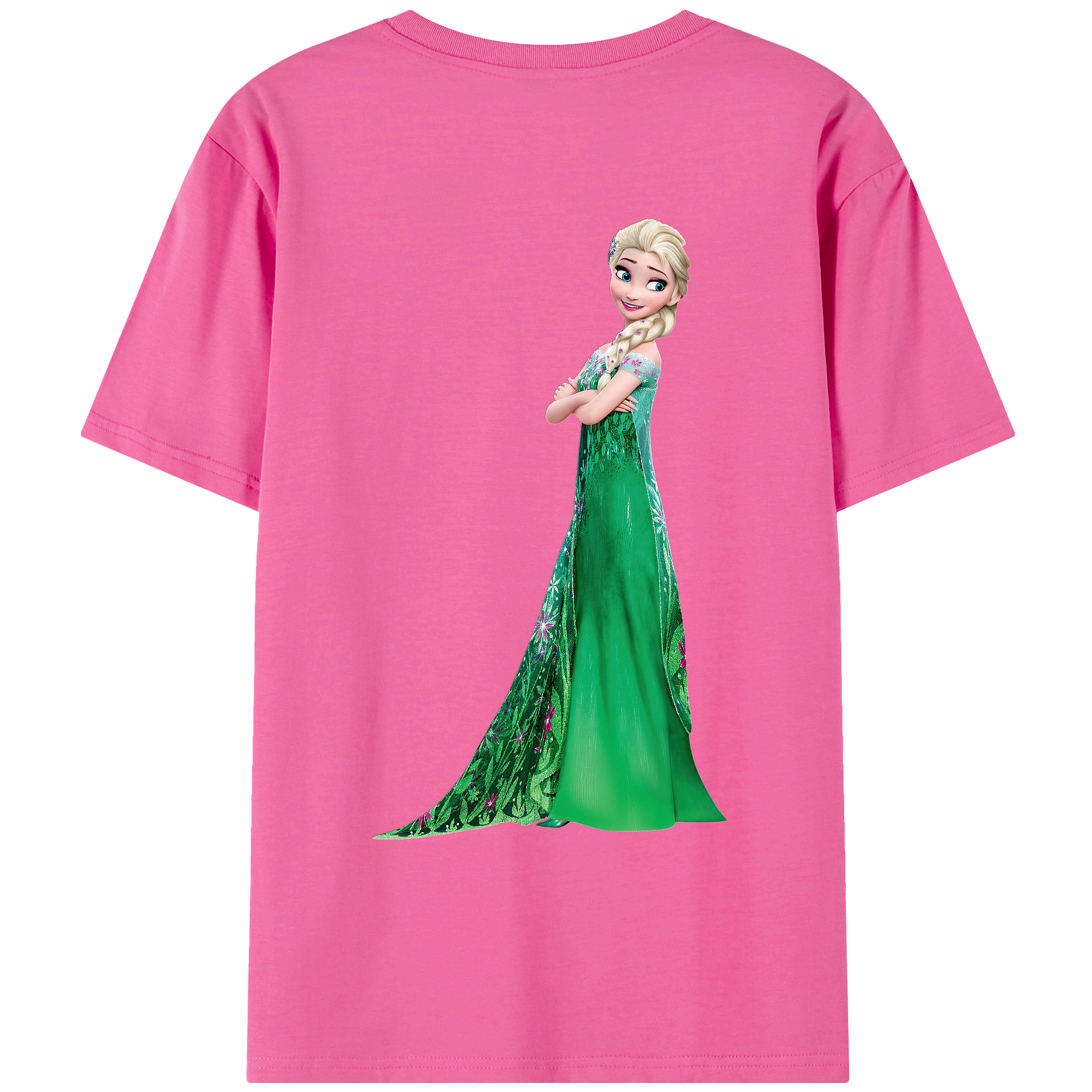 （画像用） アナと雪の女王 アンナ エルサ Frozen Anna Elsa レディース半袖Tシャツ(バックプリント)